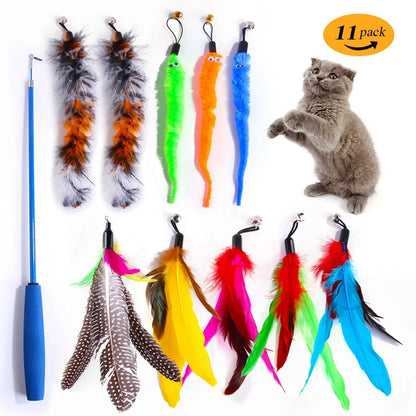 11 Piece Cat Feather Toy Replacement Set