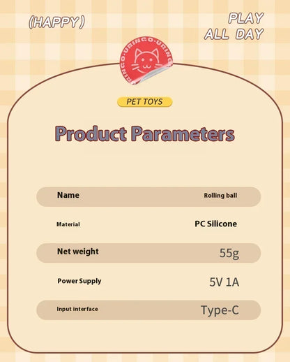 Interactive Motion Activated Plush Cat Toy Ball