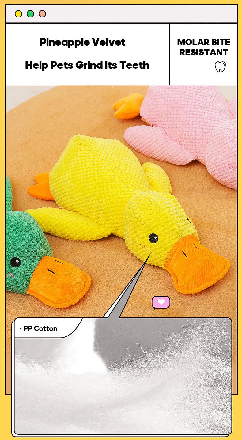 Interactive Plush Duck Chew Toy for Large Pets