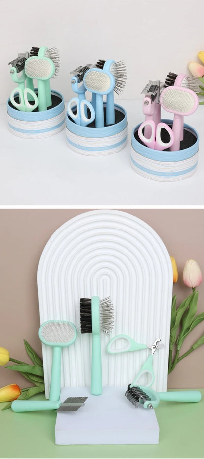 ペットユニバーサルビューティーセット 猫用コーム 両面ノットコーム 猫用爪切りコーム ノミ取りコーム 脱毛製品 ニードルコーム