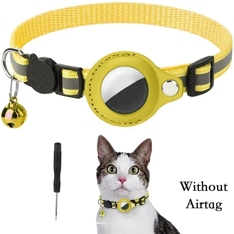 Reflective Cat Collar with AirTag Holder