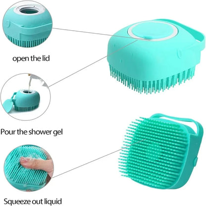 Soft Silicone Pet Bathing Brush and Massager