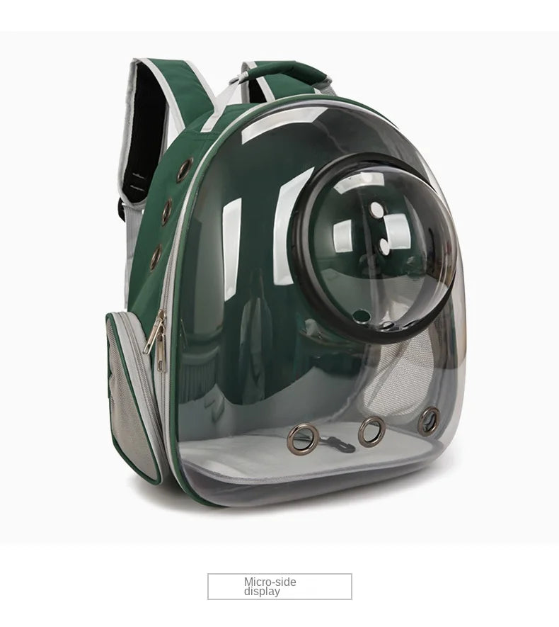 {As seen in Argylle} Space Capsule Pet Backpack-Airline Approved Transparent Carrier [Large Capacity + 360° Ventilation + Dual Handles]
