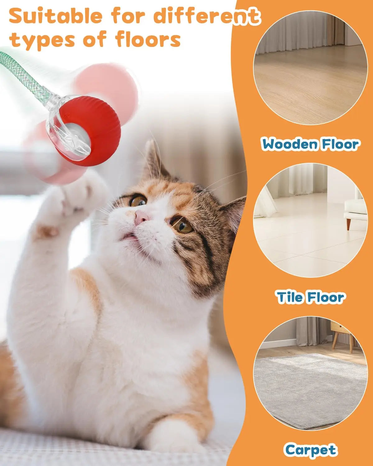 Interactive Smart Rolling Ball Toy for Cats
