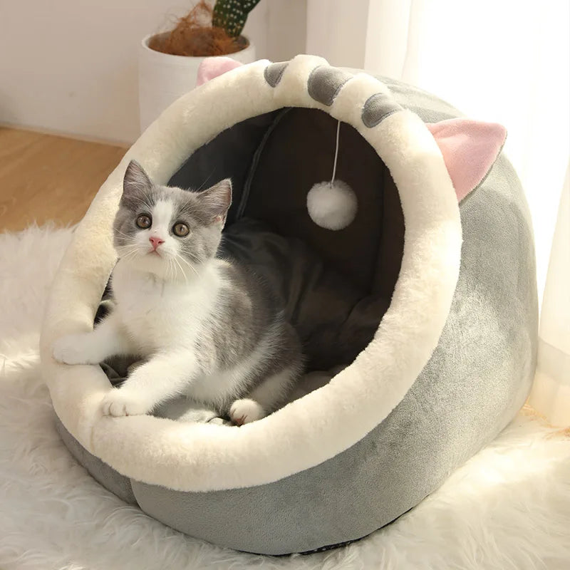 Cartoon Deep Sleep Pet Bed with Cute Ears