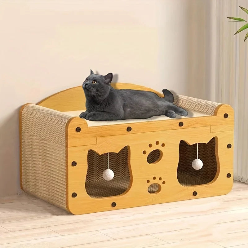 Cat Scratch Sofa with Interactive Toys