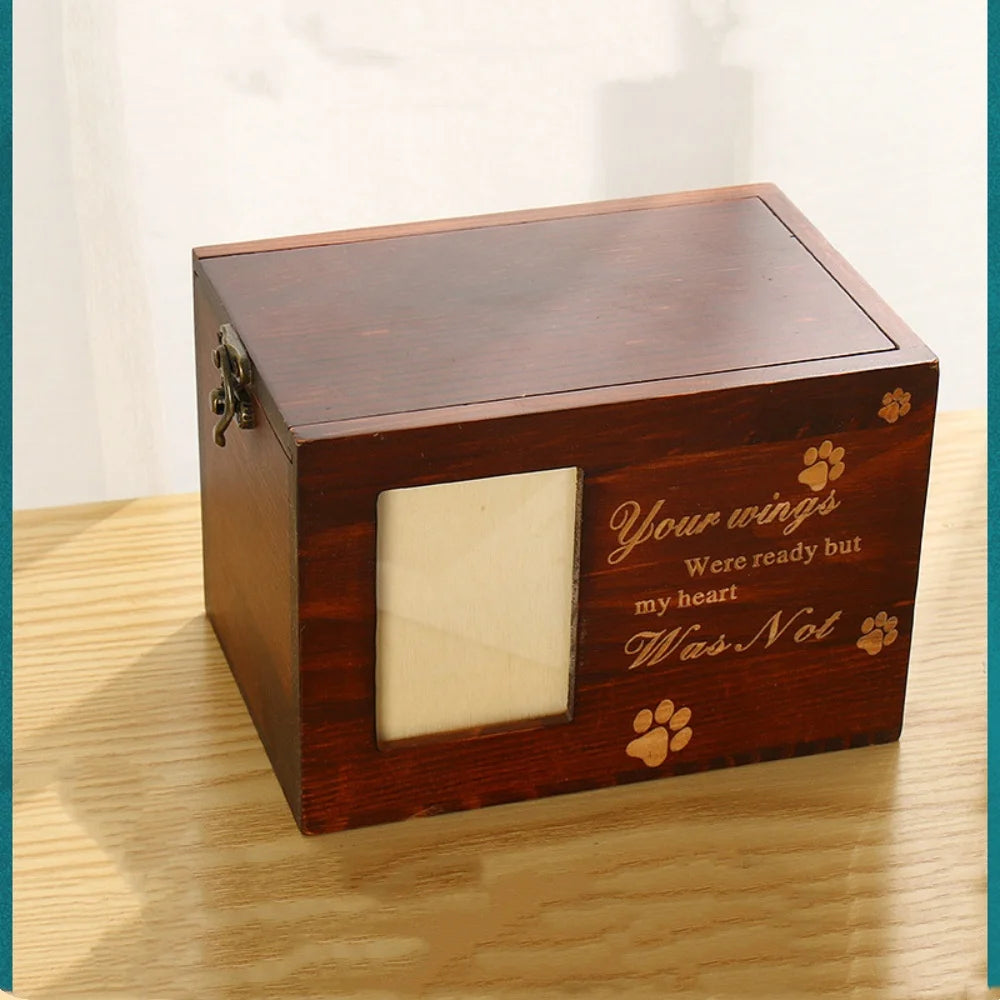 Solid Wood Pet Memorial Urn [Premium Design]
