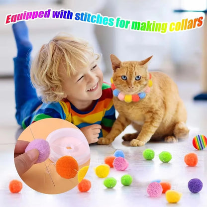 Interactive Cat Toy Ball Launcher with Plush Balls