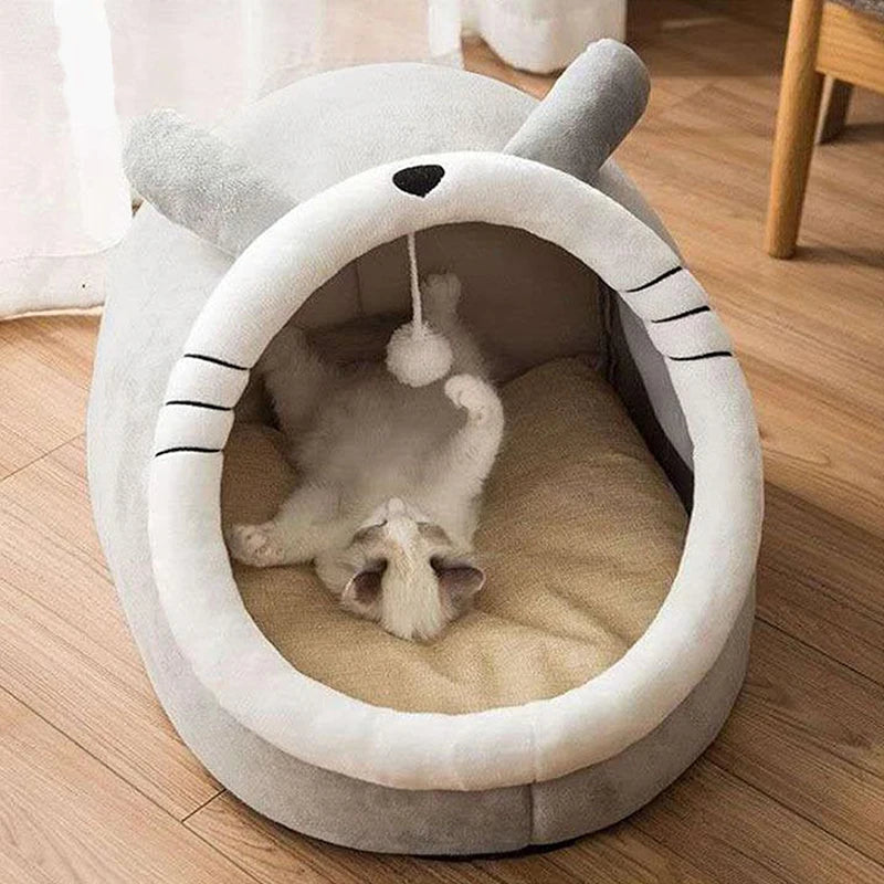 Cartoon Deep Sleep Pet Bed with Cute Ears