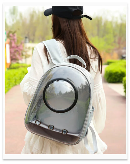 {As seen in Argylle} Space Capsule Pet Backpack-Airline Approved Transparent Carrier [Large Capacity + 360° Ventilation + Dual Handles]