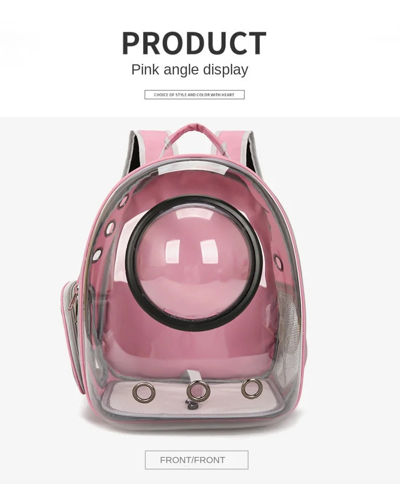 {As seen in Argylle} Space Capsule Pet Backpack-Airline Approved Transparent Carrier [Large Capacity + 360° Ventilation + Dual Handles]