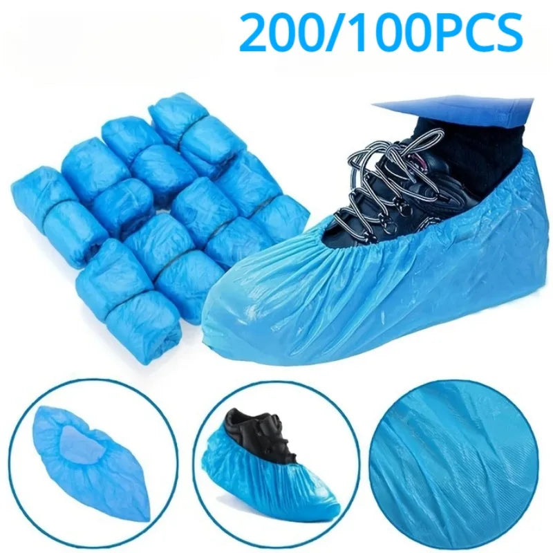 200/100PCS Thickened Disposable Portable Shoe Cover Boot Cover Indoor Carpet Floor Protection in Home and Workplace