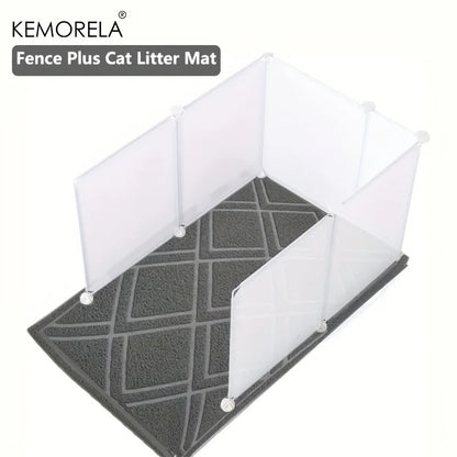 Cat Litter Box Enclosure Splash Guard With Cat Litter Mat