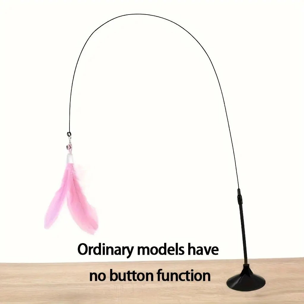 Interactive Feather Wand with Suction Cup Base