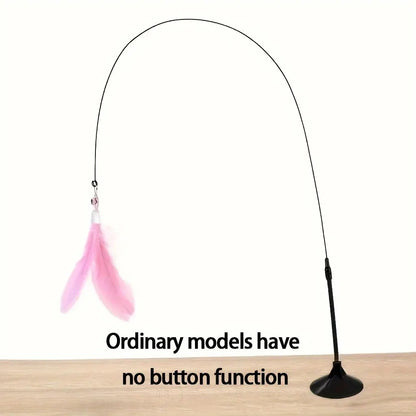 Interactive Feather Wand with Suction Cup Base