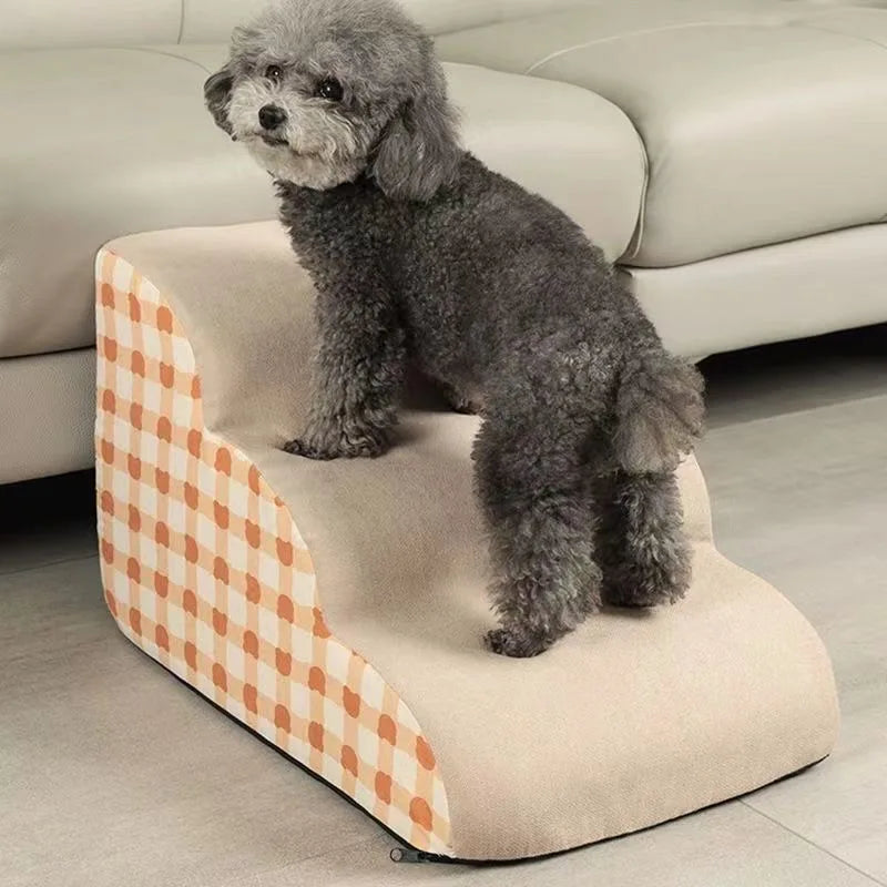 1-3 Steps Pet Staircase Anti-slip Detachable Stable And Non-collapsing Memory Foam Washable Sofa Steps