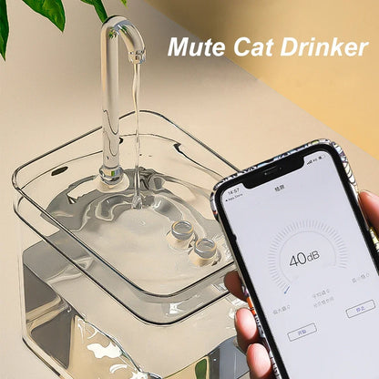 Transparent Automatic Cat Water Fountain Dispenser