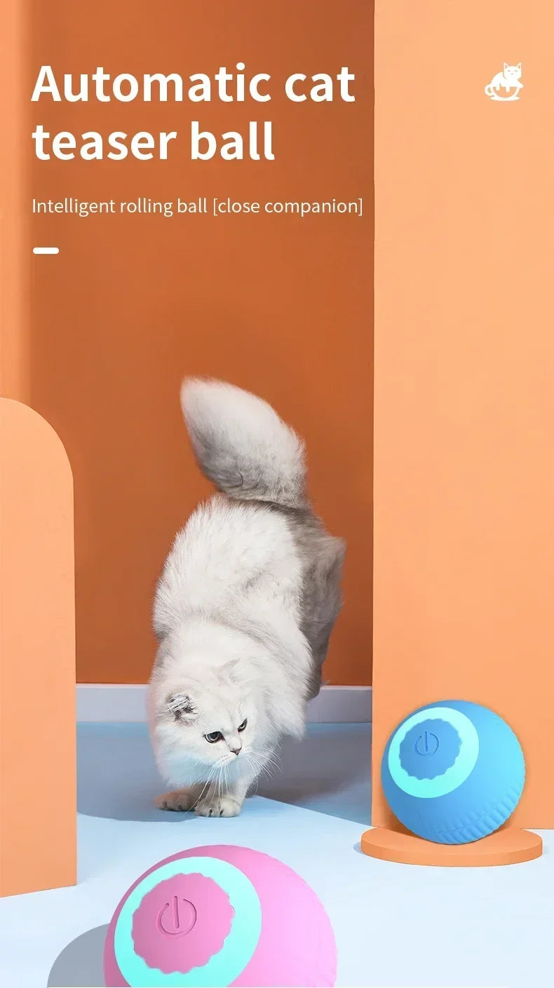 Interactive Motion Activated Plush Cat Toy Ball