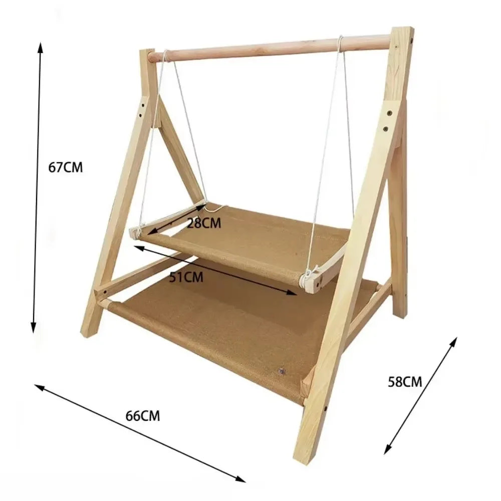 Modern Wooden Pet Resting Swinging Bed