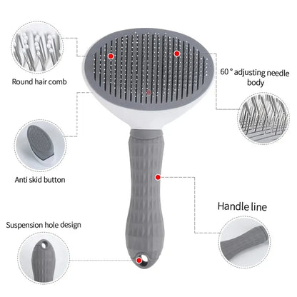 Self Cleaning Pet Hair Removal Slicker Brush