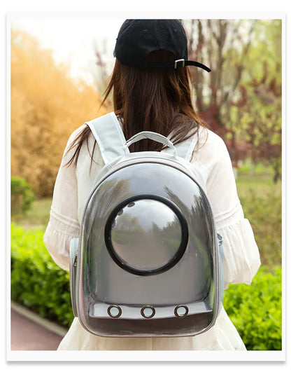 {As seen in Argylle} Space Capsule Pet Backpack-Airline Approved Transparent Carrier [Large Capacity + 360° Ventilation + Dual Handles]