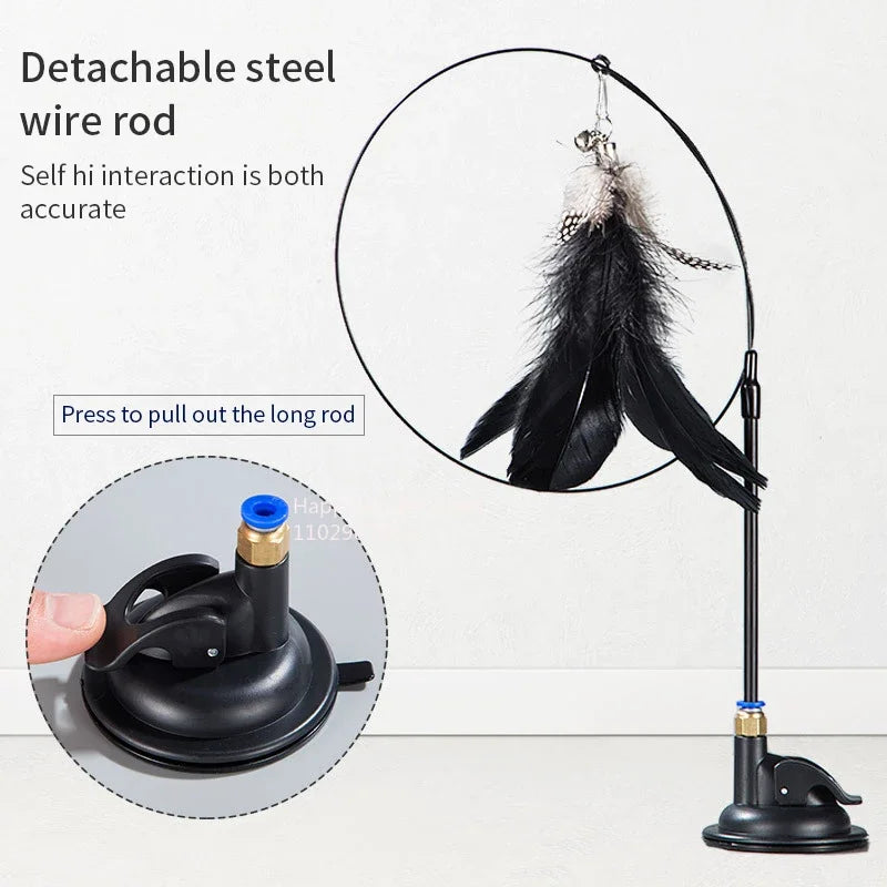 Interactive Feather Teaser Stick With Bell