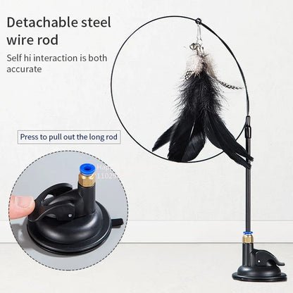 Interactive Feather Teaser Stick With Bell