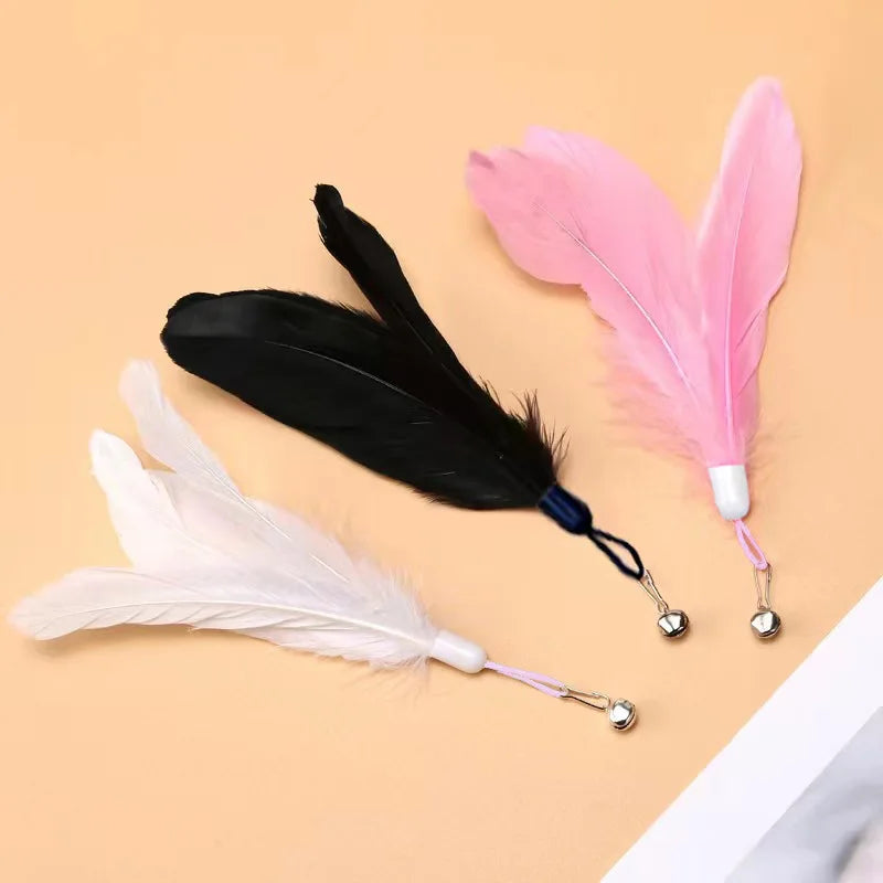 Interactive Feather Teaser Stick With Bell