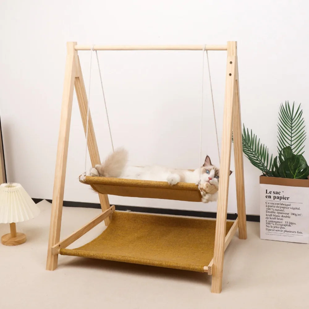 Modern Wooden Pet Resting Swinging Bed