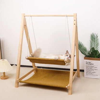 Modern Wooden Pet Resting Swinging Bed