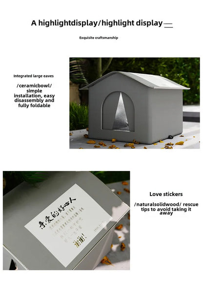 Waterproof Outdoor Winter Warm Pet Cave With Sleeping Beds