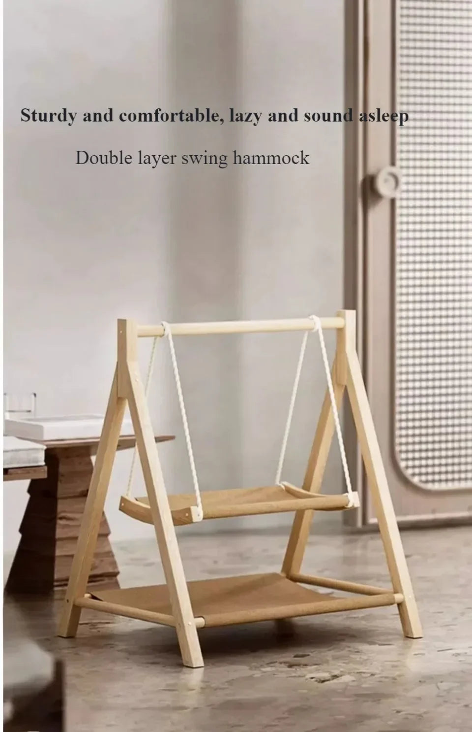 Modern Wooden Pet Resting Swinging Bed