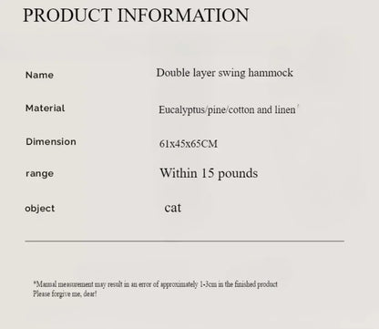 Modern Wooden Pet Resting Swinging Bed