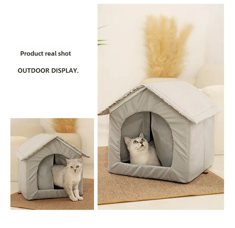 Waterproof Outdoor Winter Warm Pet Cave With Sleeping Beds