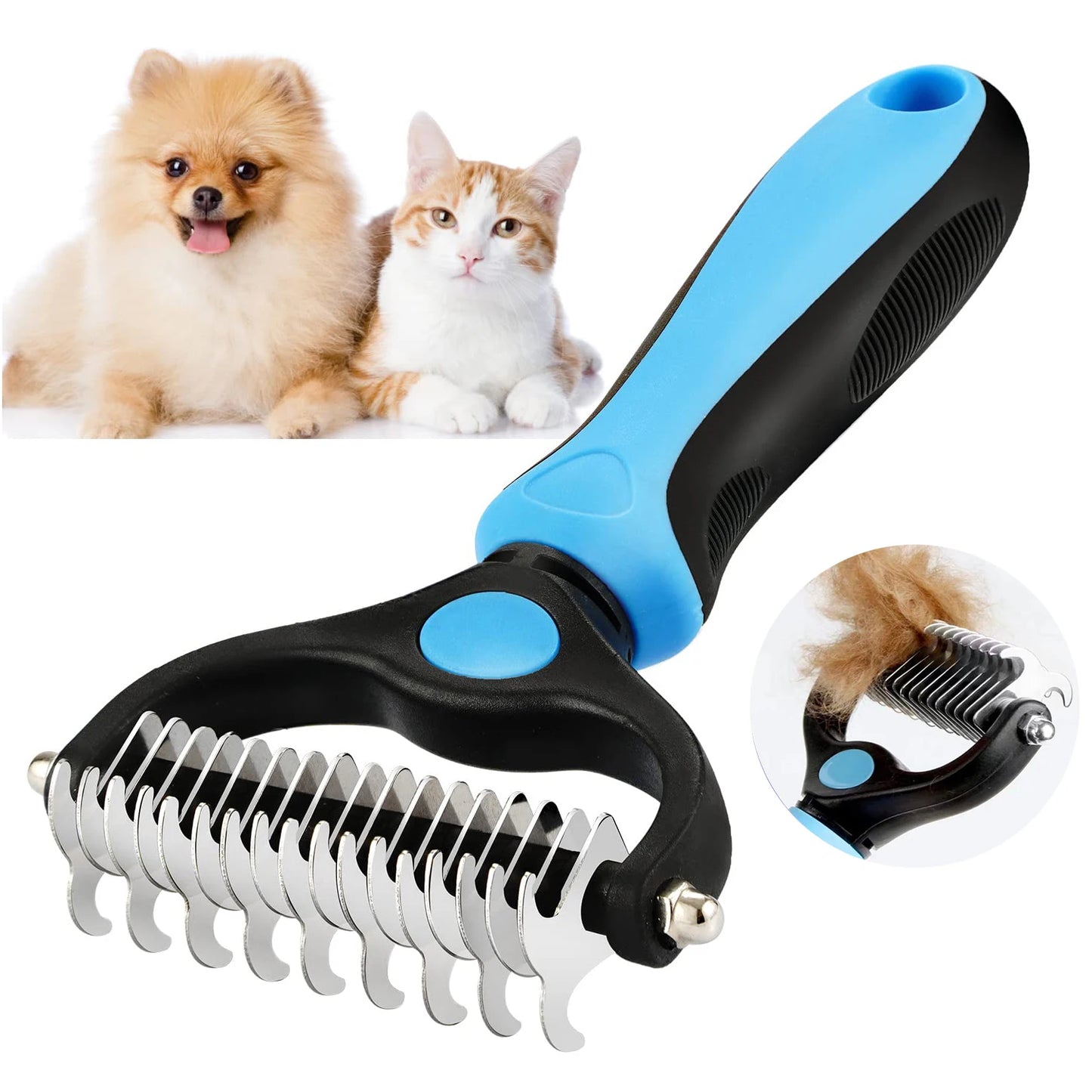 Professional Pet Deshedding Brush and Fur Remover