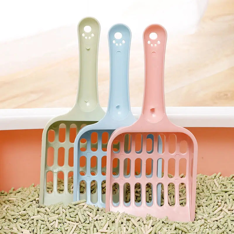Candy Color Cat Litter Shovel with Ergonomic Handle
