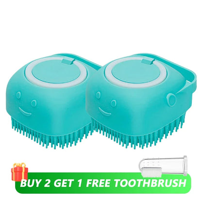 Silicone Pet Bathing Brush and Massage Tool