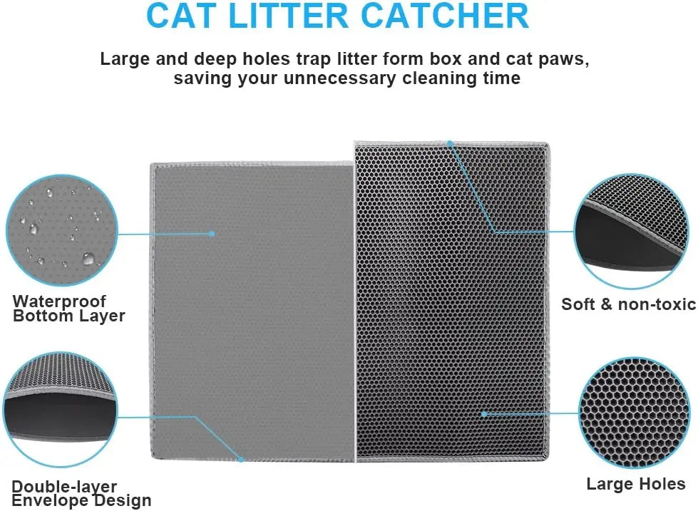 Waterproof Honeycomb Cat Litter Mat Skidproof Design