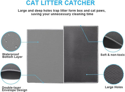 Waterproof Honeycomb Cat Litter Mat Skidproof Design