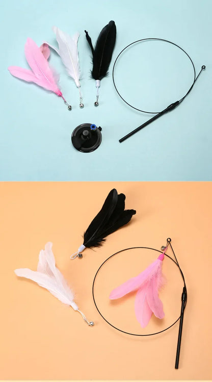 Interactive Feather Teaser Stick With Bell