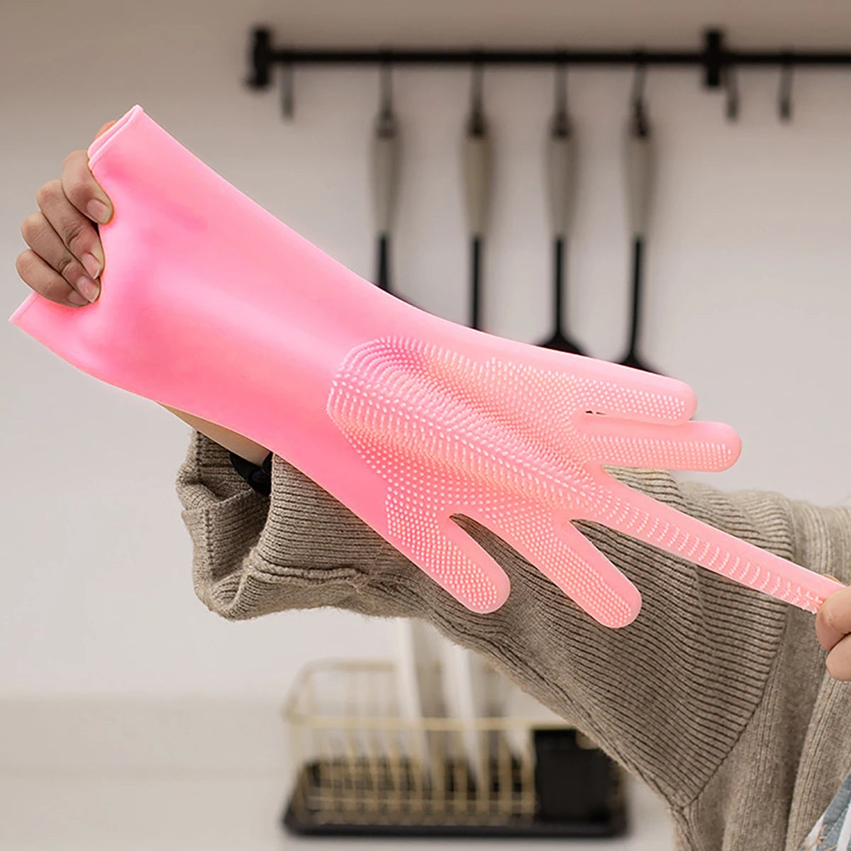 Silicone Grooming Gloves for Easy Bathing and Cleaning