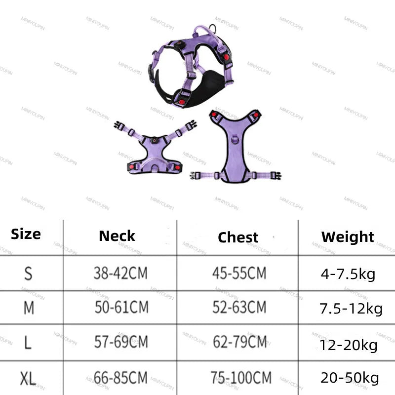 Luminous Dog Harnesses with Three LED Light Modes [Rechargeable]