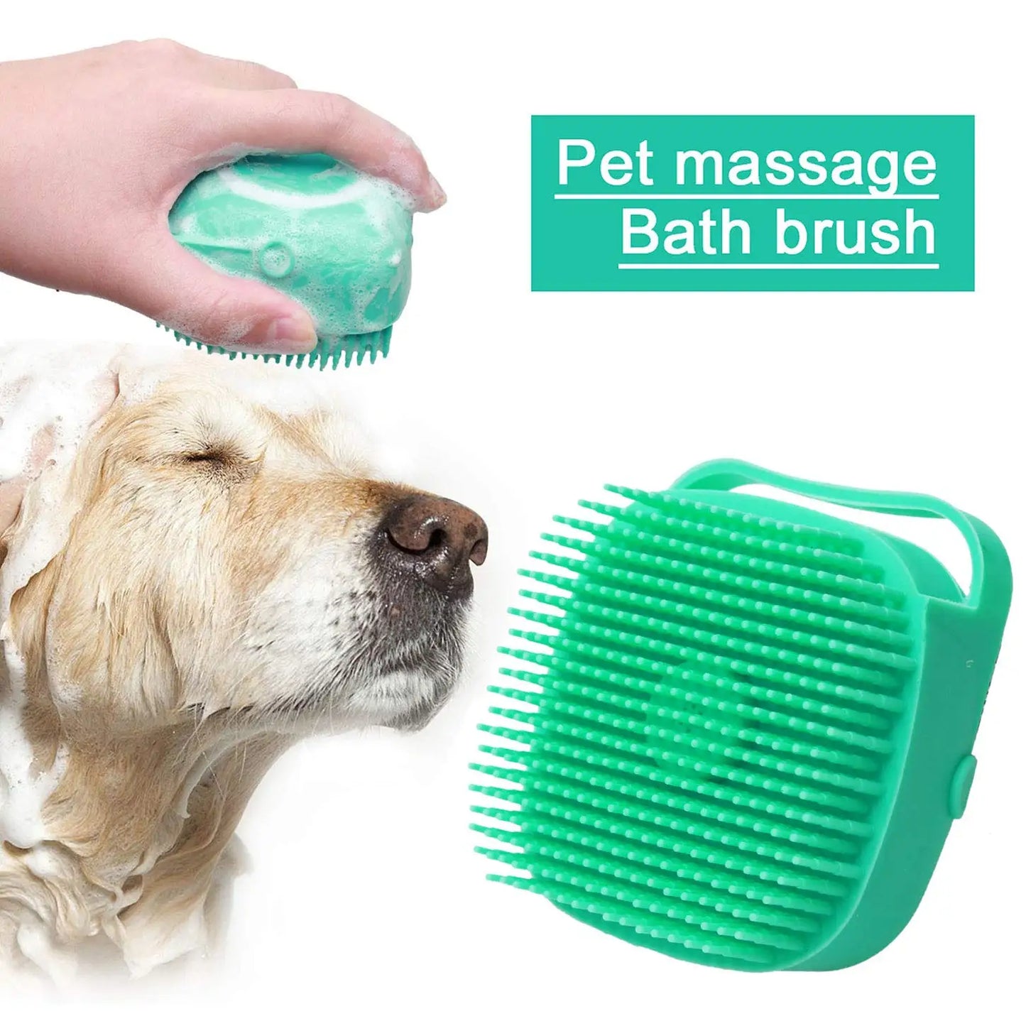 Silicone Dog Shampoo Brush and Massage Comb