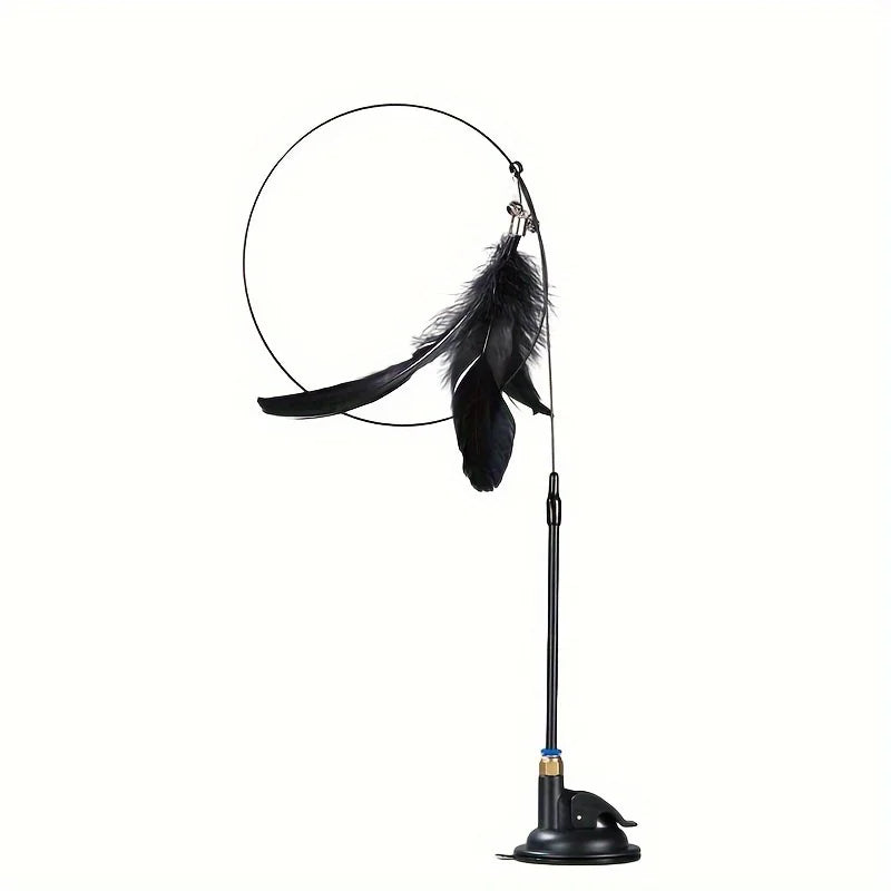 Interactive Feather Wand with Suction Cup Base