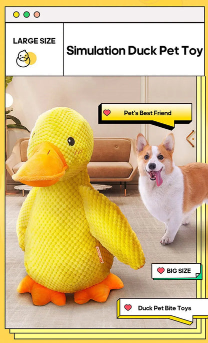 Interactive Plush Duck Chew Toy for Large Pets