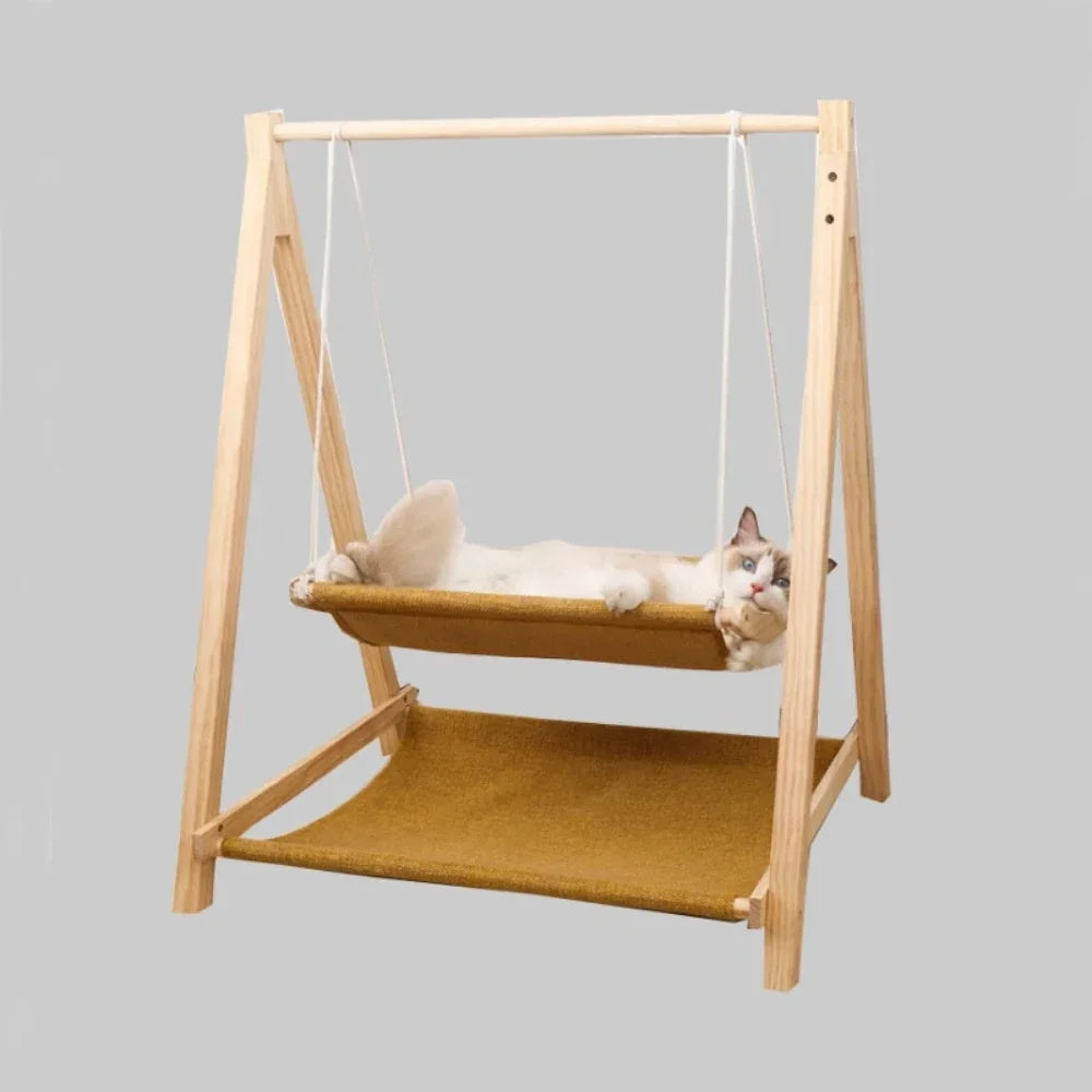 Modern Wooden Pet Resting Swinging Bed
