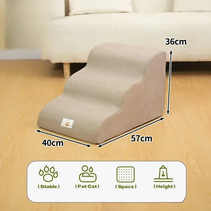 3 Steps Pet Ramp Detachable Anti-Slip Stairs for Elderly Dogs Cats Bed Couch Access Couch Training Tool Washable Pet Supplies