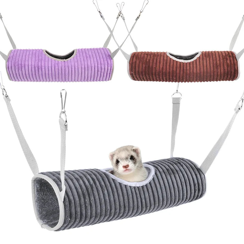 Cozy Hammock and Tunnel Hideaway for Small Pets