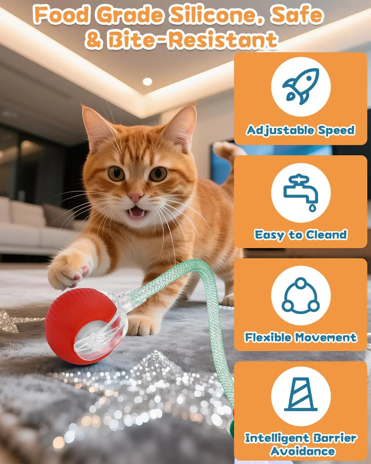 Interactive Smart Rolling Ball Toy for Cats