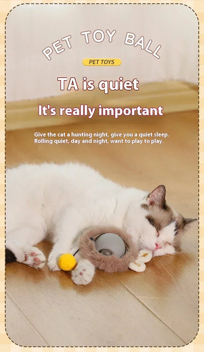 Interactive Motion Activated Plush Cat Toy Ball